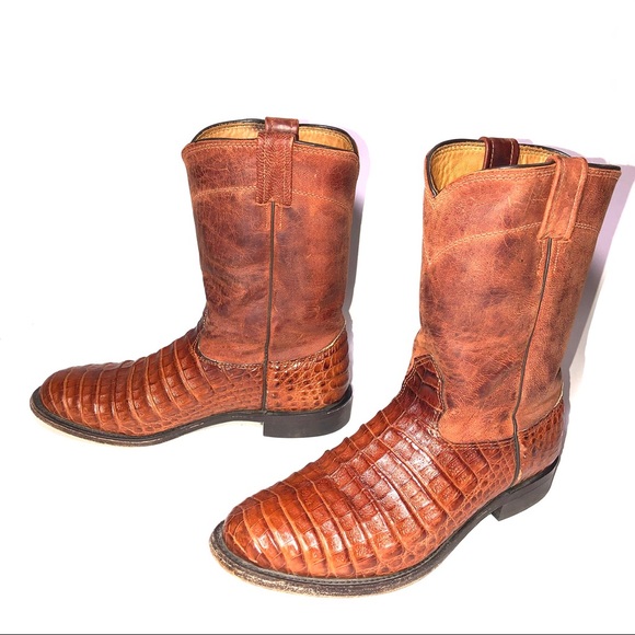 LARRY MAHAN EXOTIC LEATHER WESTERN BOOTS - Picture 2 of 8
